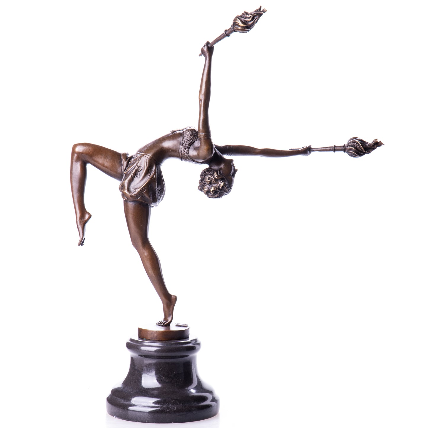 Bronzestatue Fackel-Tänzerin
