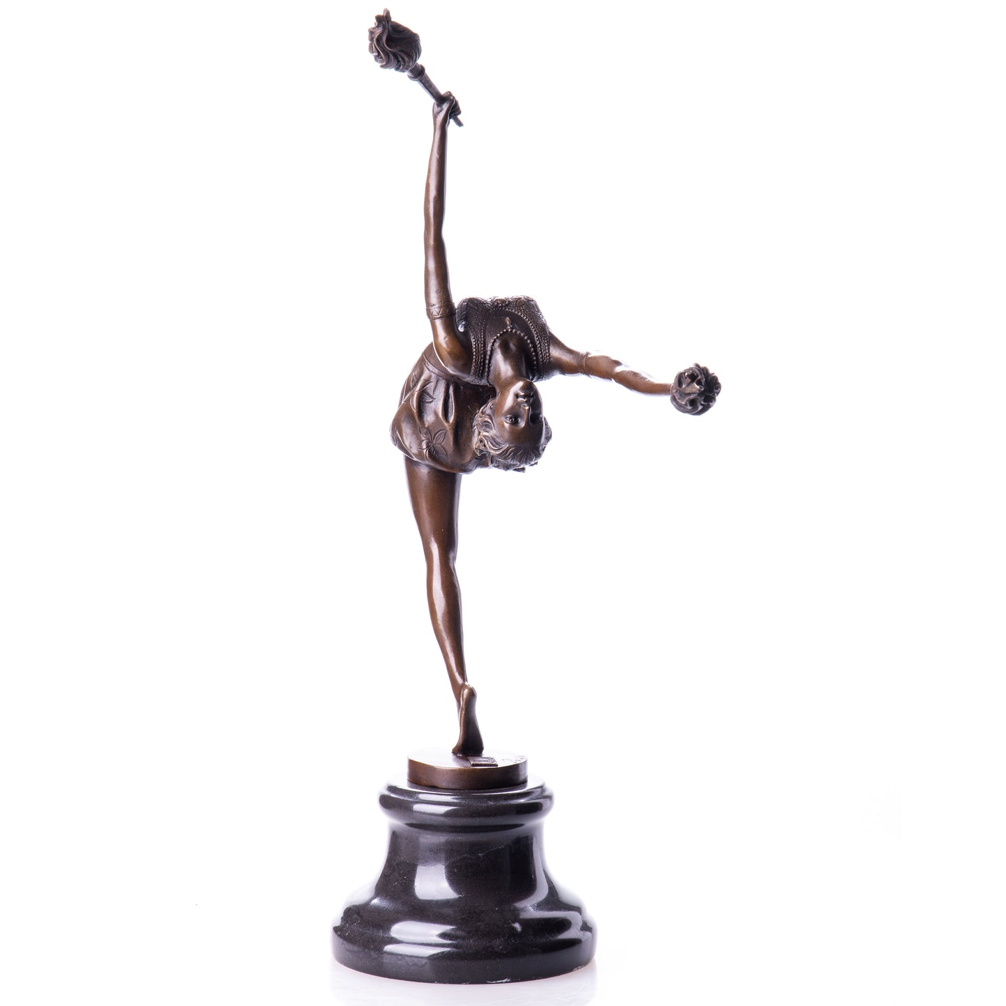Bronzestatue Fackel-Tänzerin