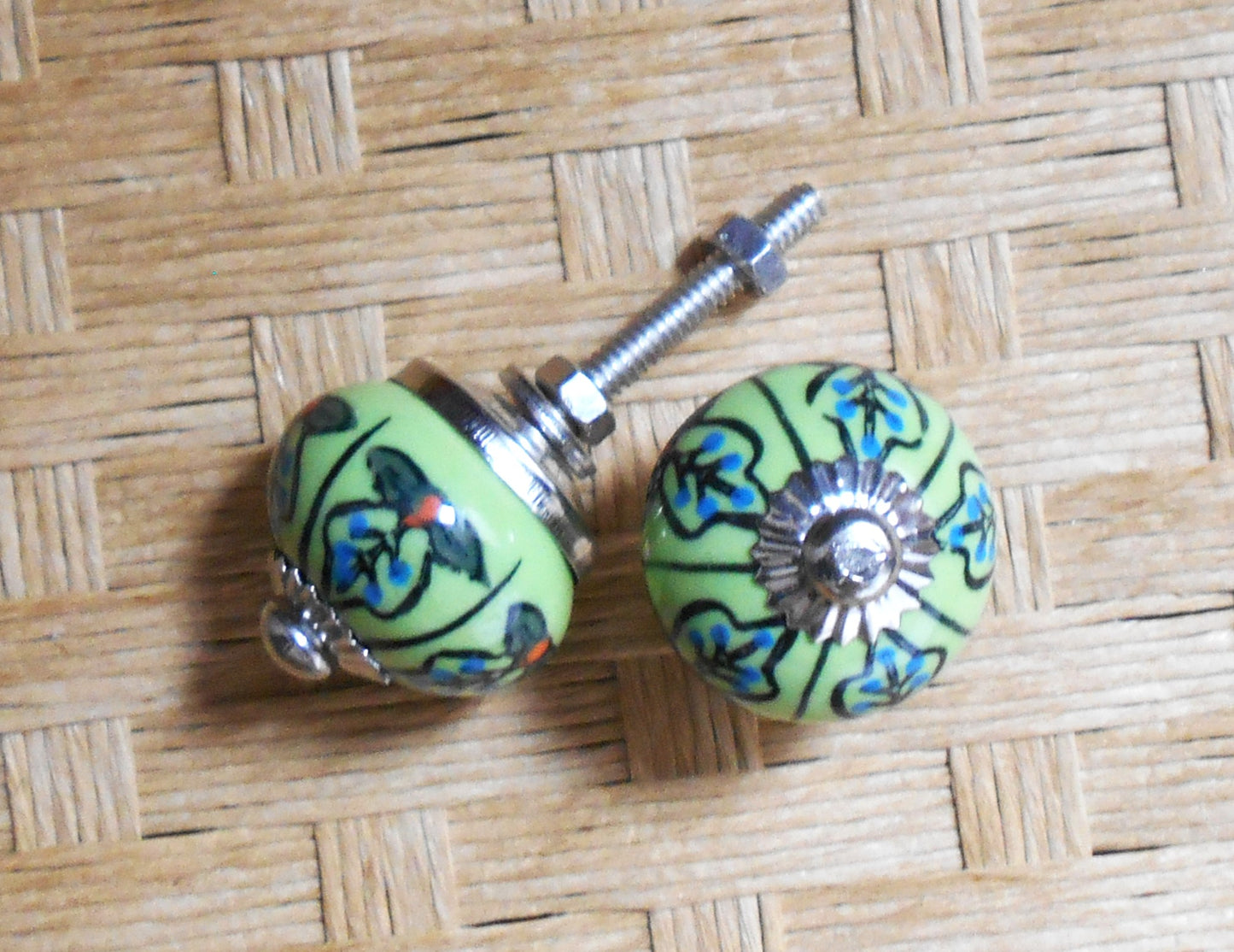 Keramikgriff, Keramikknauf, Griff, Möbelgriff, Knauf, Möbelknopf-grün