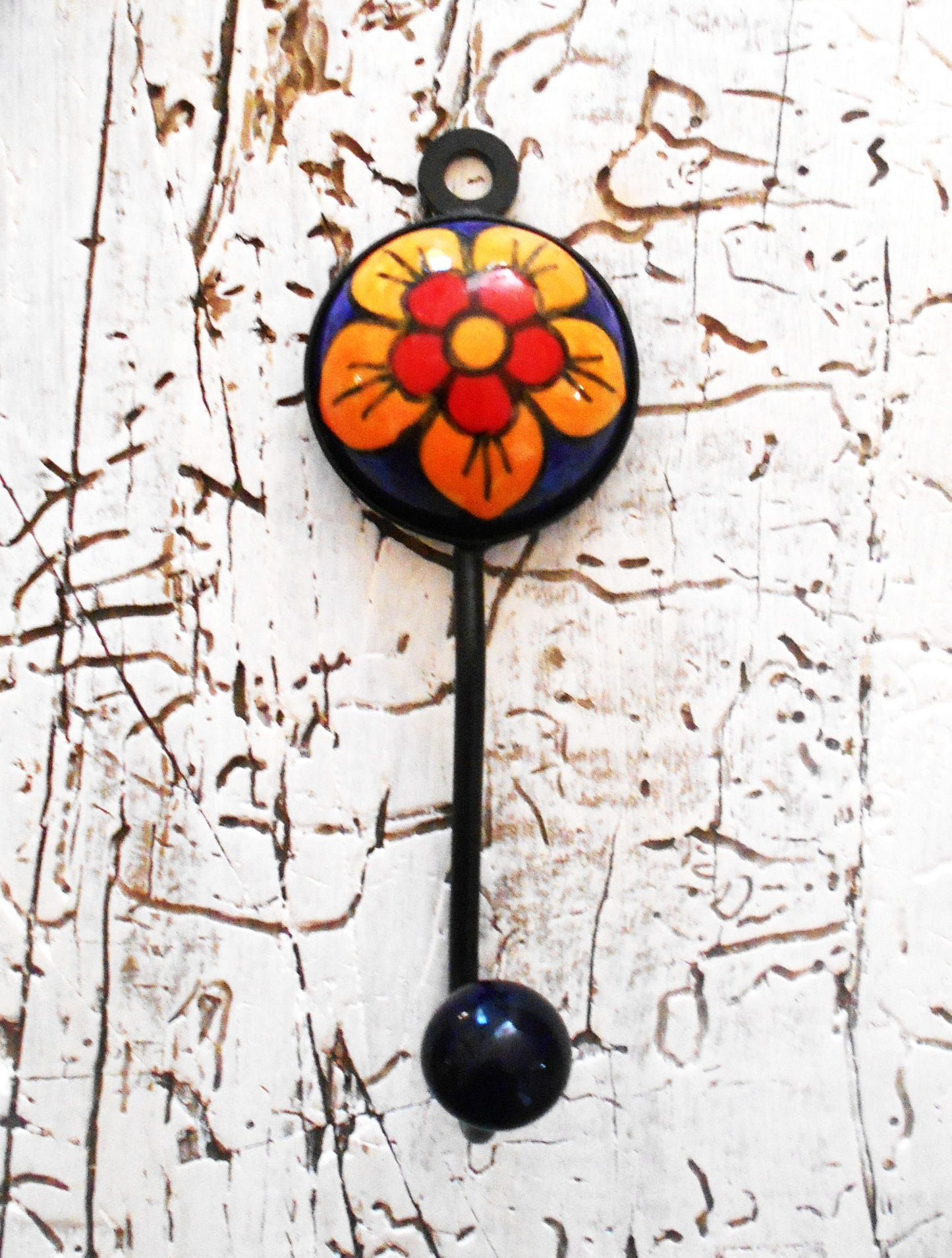 Garderobenhaken, Keramikhaken, Wandhaken, Kleiderhaken, blau