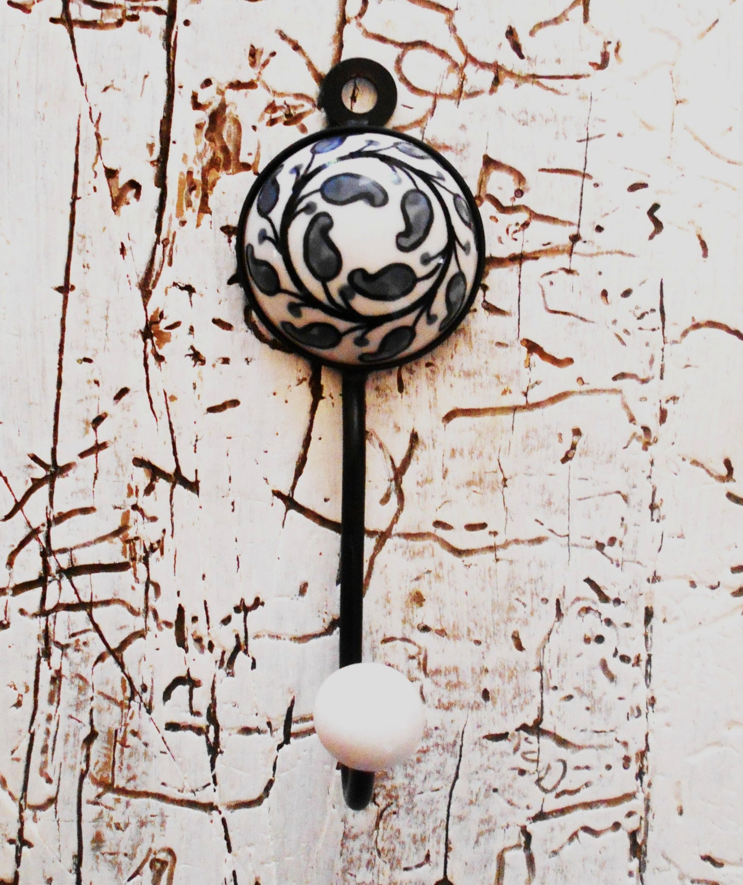 Garderobenhaken, Keramikhaken, Wandhaken, Kleiderhaken, weiß