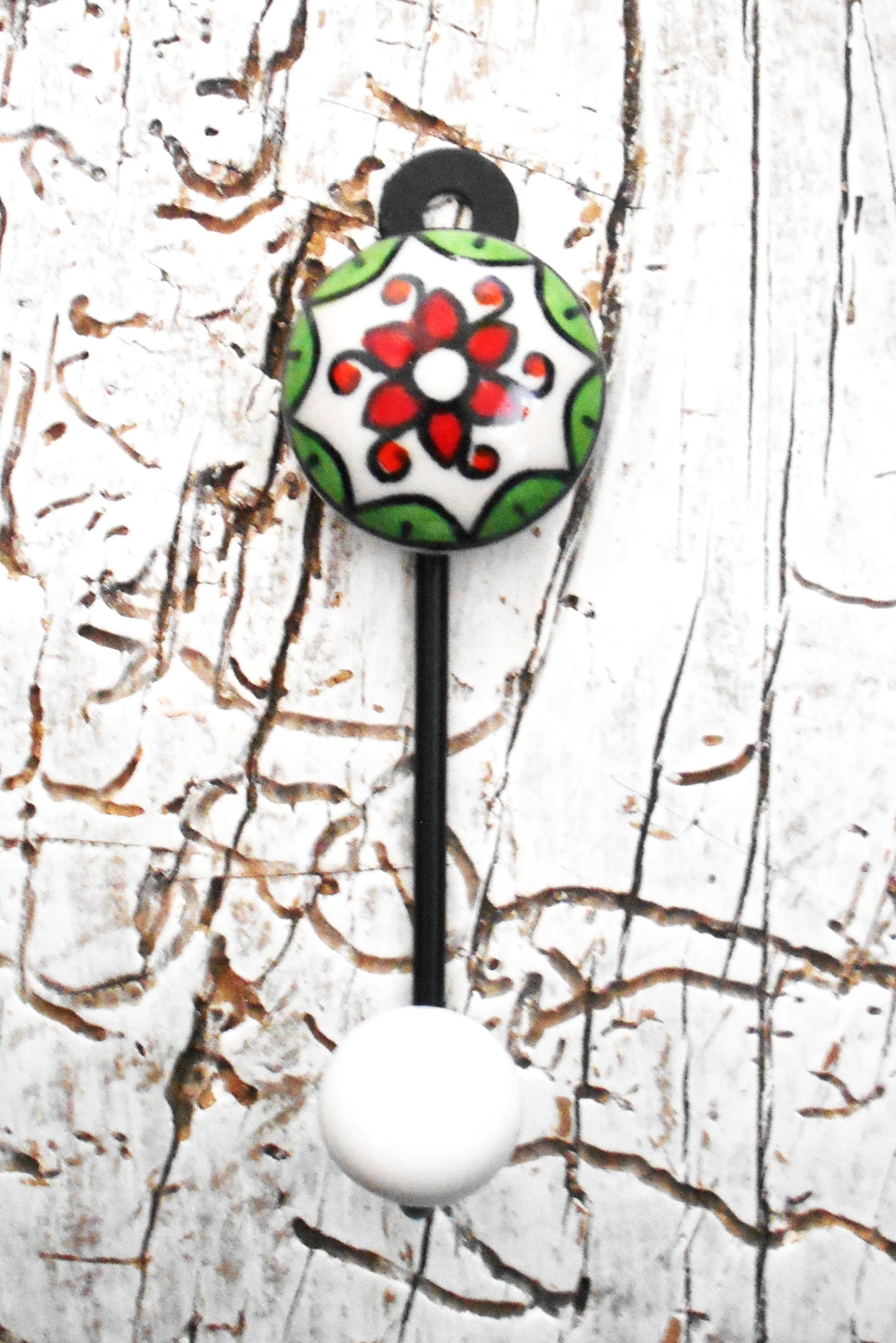 Keramikhaken, Wandhaken, Kleiderhaken, Garderobenhaken, klein, weiß