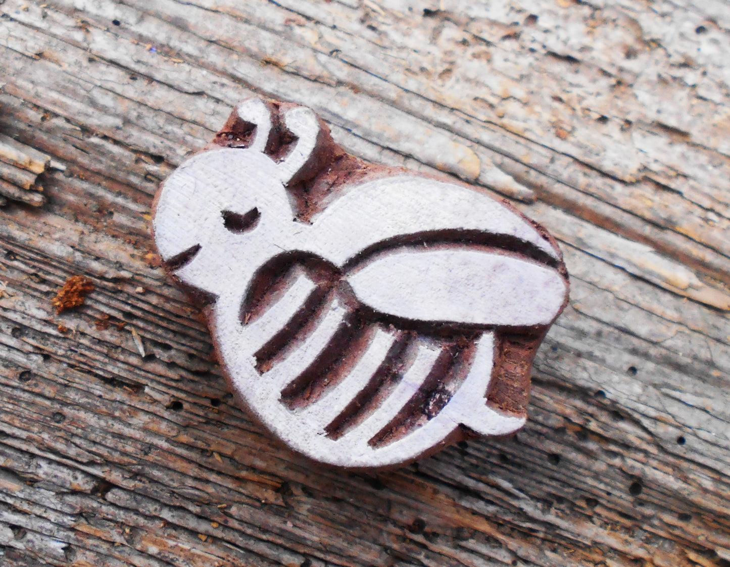 Stoffdruckstempel, Holzdruckstempel, Motivstempel, Blaudruckstempel, Textildruck-Biene 2