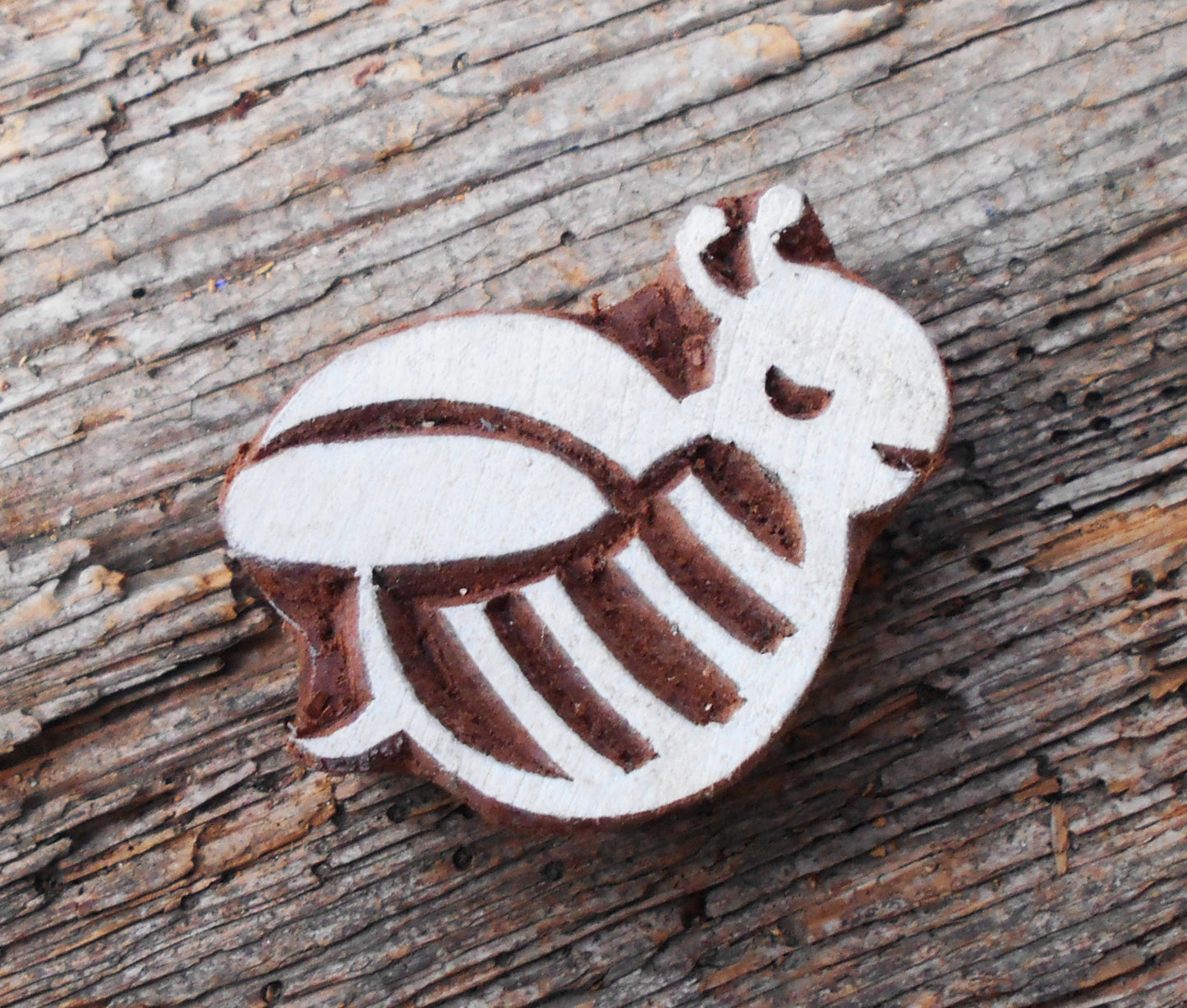 Stoffdruckstempel, Holzdruckstempel, Motivstempel, Blaudruckstempel, Textildruck-Biene 3