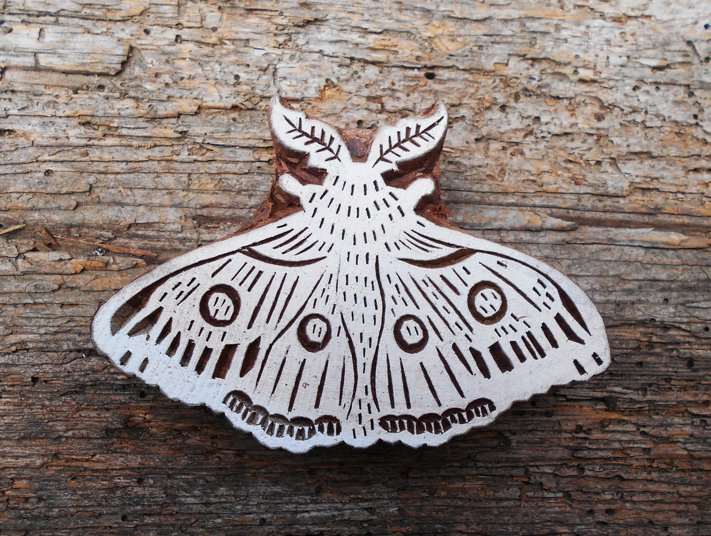 Stoffdruckstempel, Holzdruckstempel, Motivstempel, Blaudruckstempel, Textildruck-Schmetterling 1