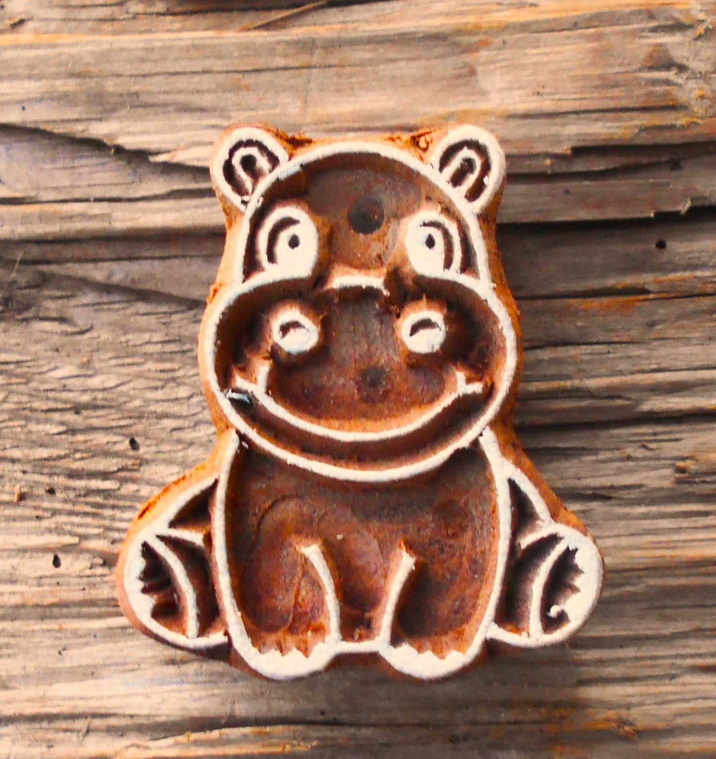 Tierstempel, Stoffdruckstempel, Holzdruckstempel, Blaudruckstempel, Nilpferd