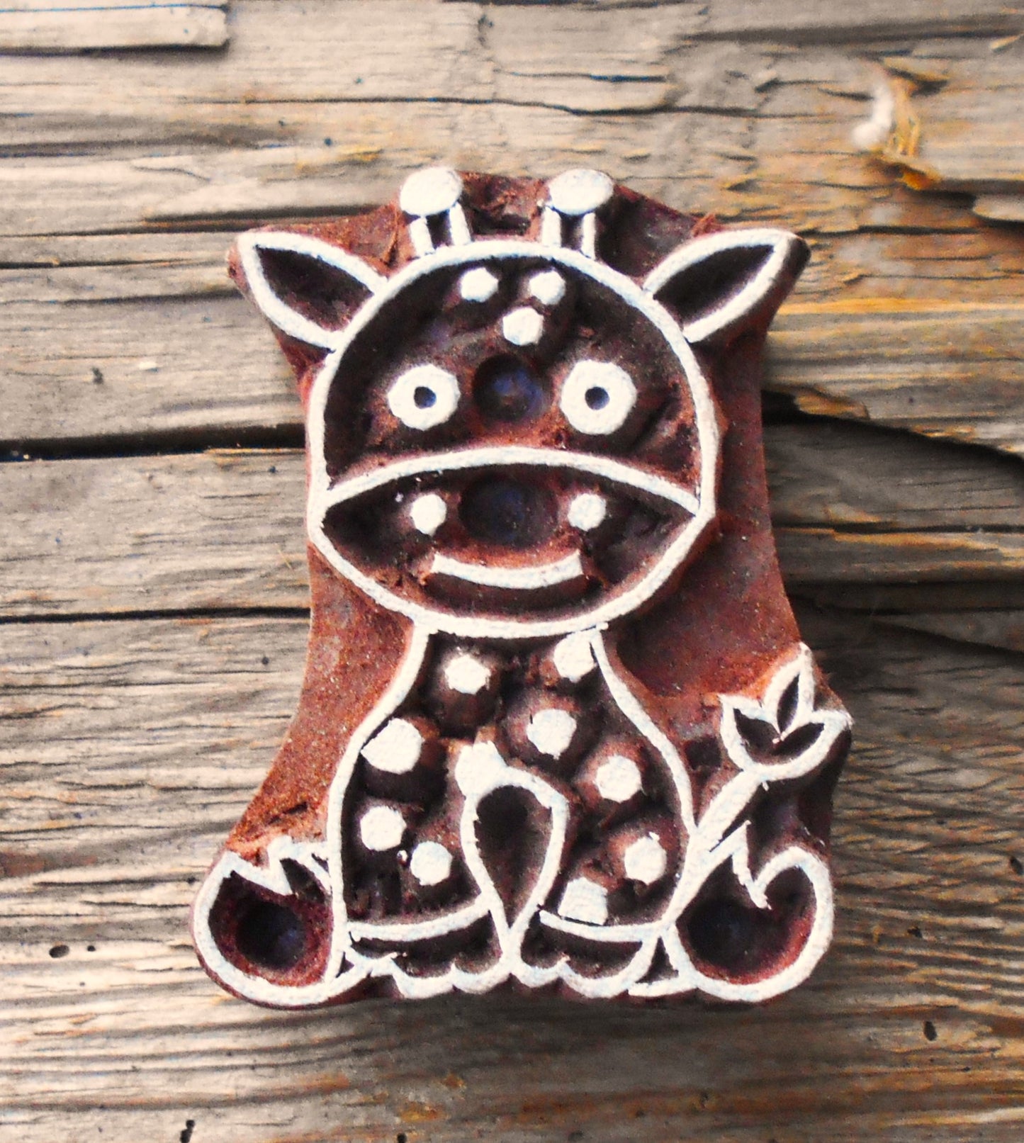 Tierstempel, Stoffdruckstempel, Holzdruckstempel, Blaudruckstempel, Giraffe