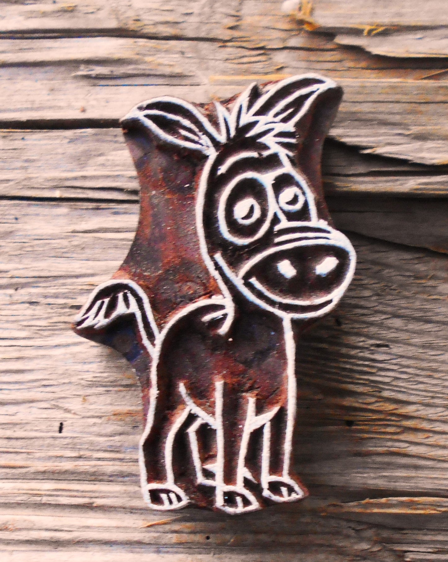 Tierstempel, Stoffdruckstempel, Holzdruckstempel, Blaudruckstempel, Esel