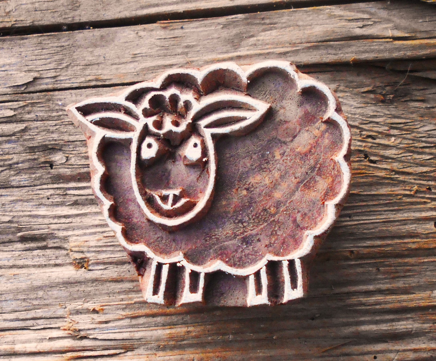 Tierstempel, Stoffdruckstempel, Holzdruckstempel, Blaudruckstempel, Schaf