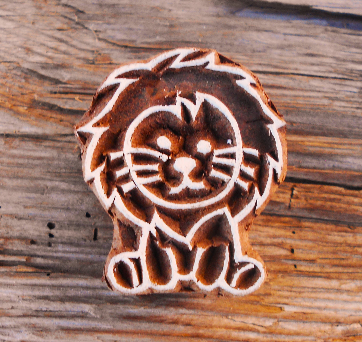 Tierstempel, Stoffdruckstempel, Holzdruckstempel, Blaudruckstempel, Löwe