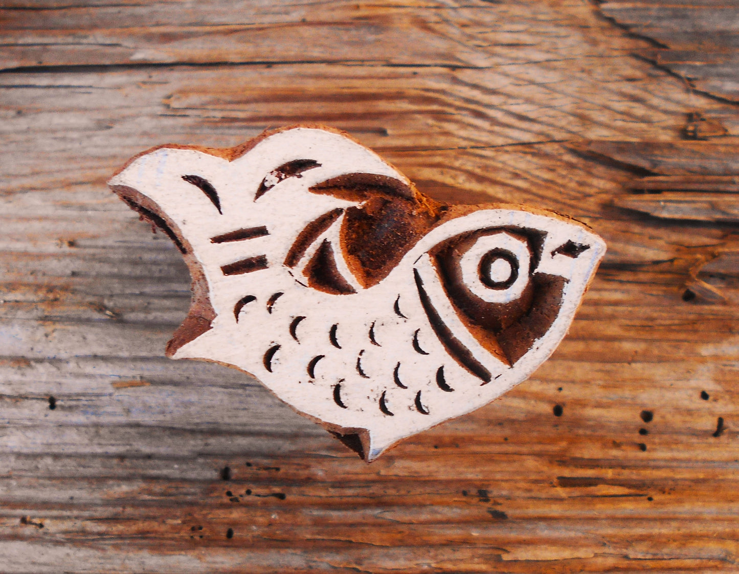 Tierstempel, Stoffdruckstempel, Holzdruckstempel, Blaudruckstempel, Fisch