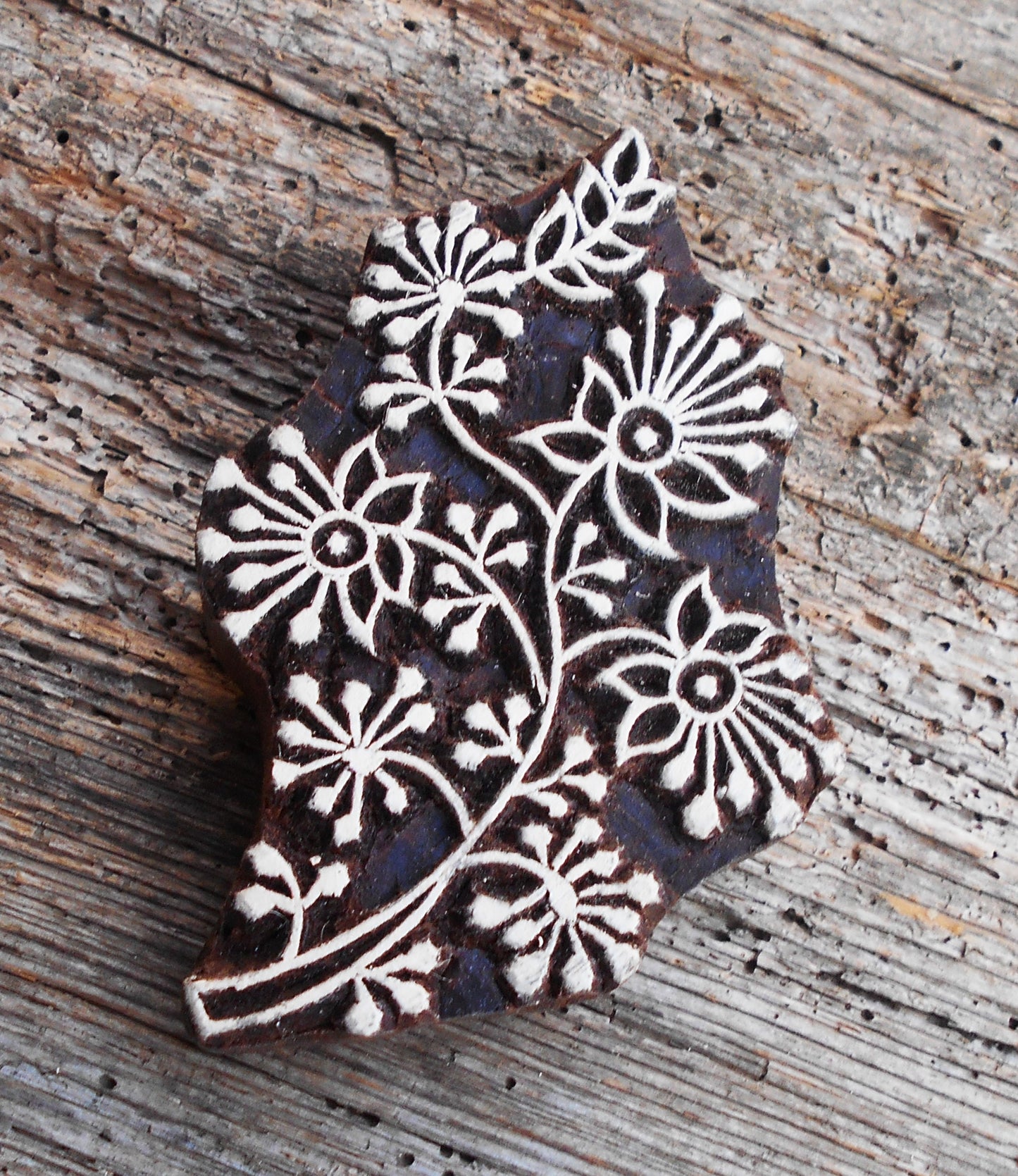 Holzstempel, Stoffdruck, Blumen