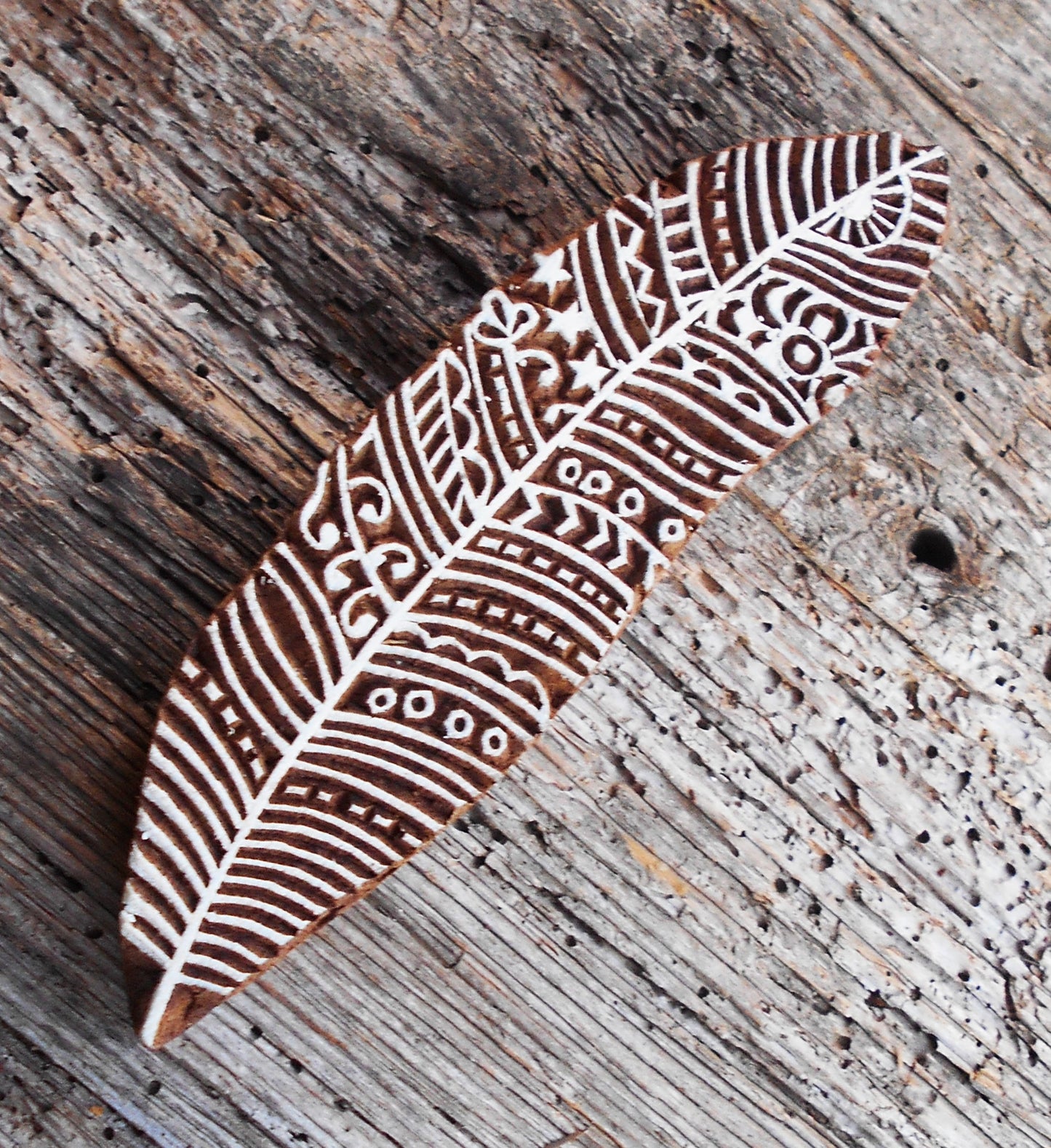 Holzstempel Stoffdruck Blatt