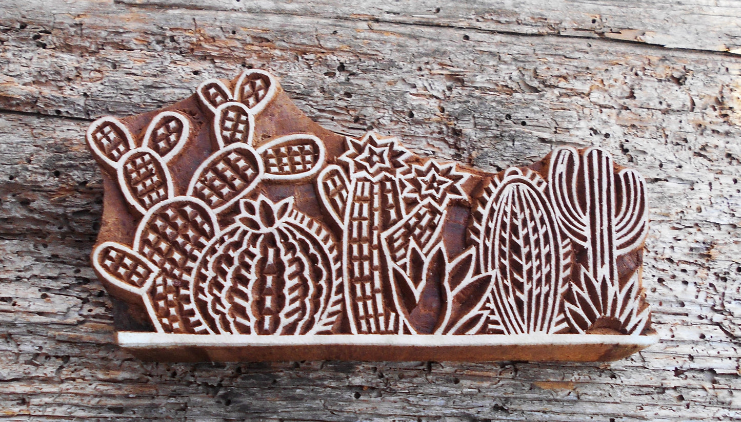 Holzstempel Stoffdruck Kakteen S21