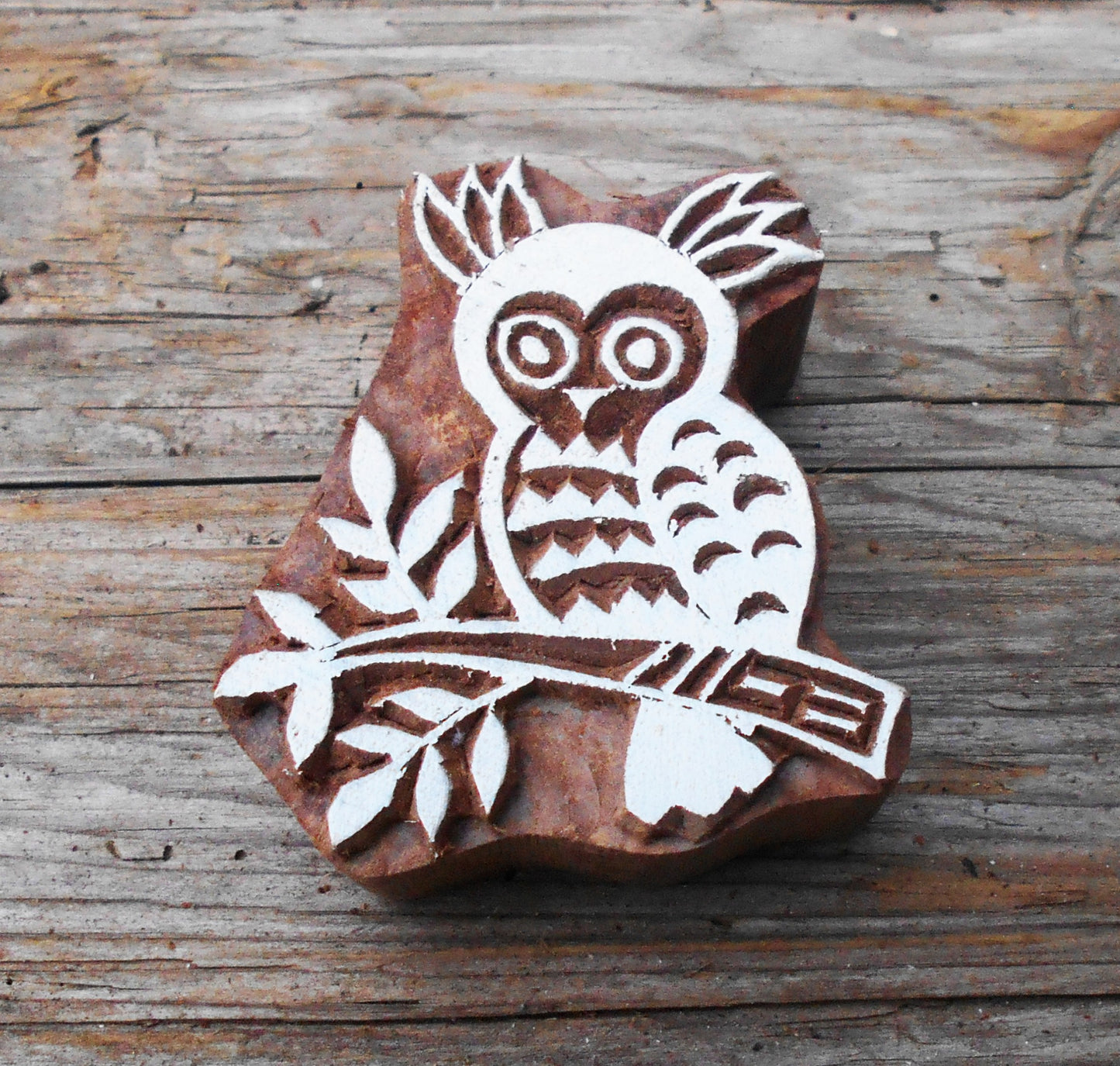 Tierstempel, Stoffdruckstempel, Holzdruckstempel, Blaudruckstempel, Eule