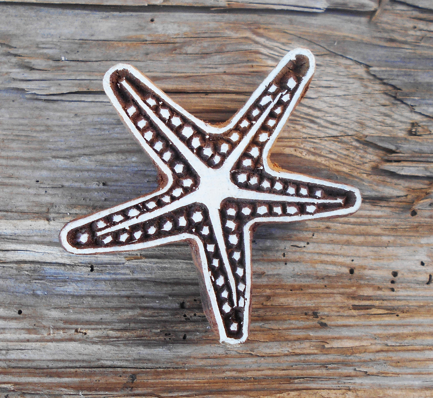 Tierstempel, Stoffdruckstempel, Holzdruckstempel, Blaudruckstempel, Seestern