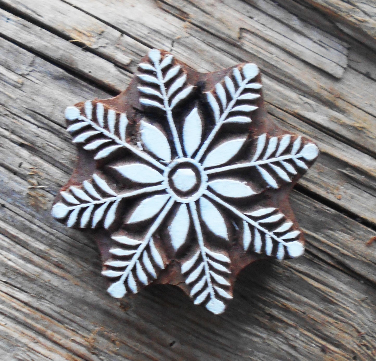 Druckstempel, Holzdruckstempel, Motivstempel, Blaudruckstempel, Stoffdruckstempel-Blume