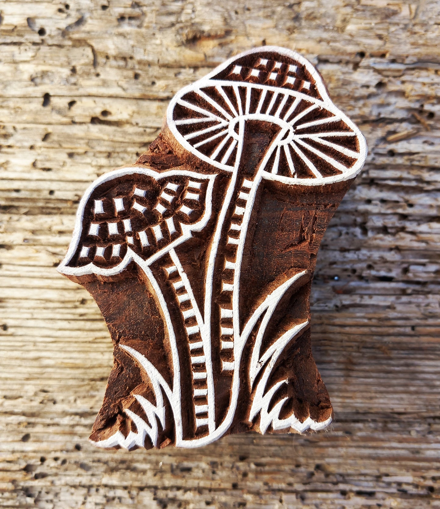 Stoffdruckstempel, Holzdruckstempel, Motivstempel, Blaudruckstempel, Pilze