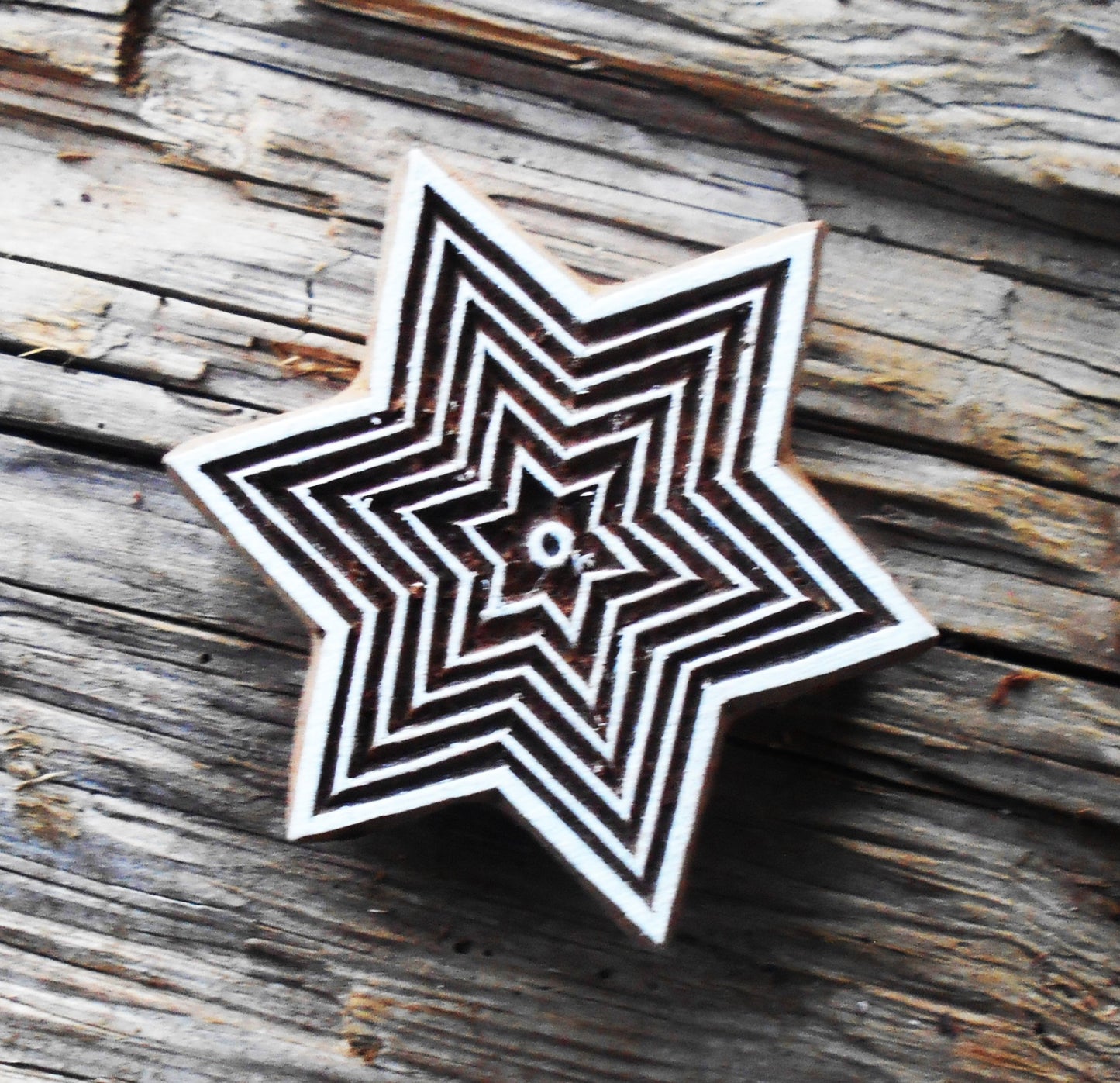 Druckstempel, Holzdruckstempel, Motivstempel, Blaudruckstempel, Stoffdruckstempel-Stern