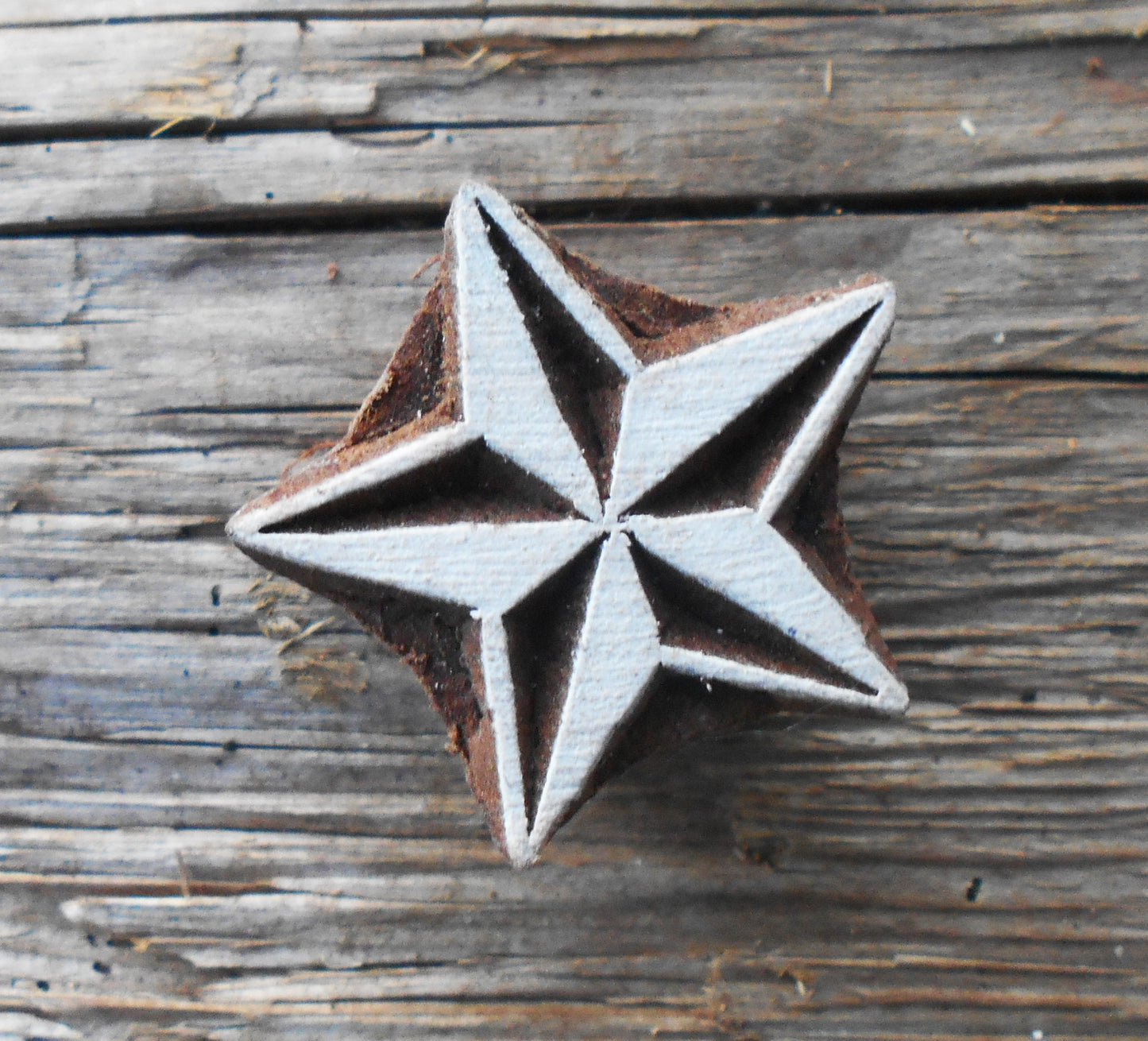 Druckstempel, Holzdruckstempel, Motivstempel, Blaudruckstempel, Stoffdruckstempel-Stern