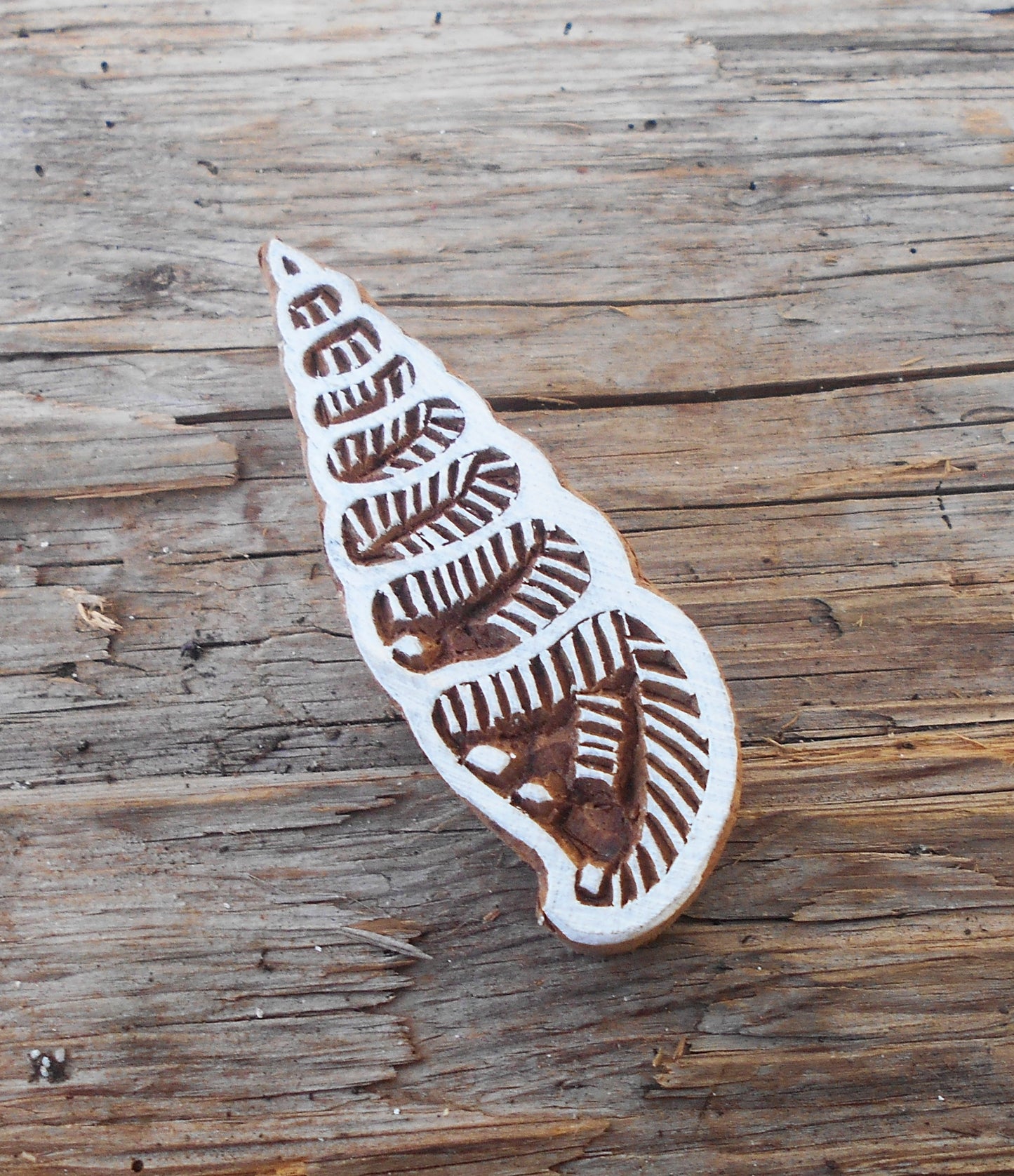 Stoffdruckstempel, Motivstempel, Muschel, maritim