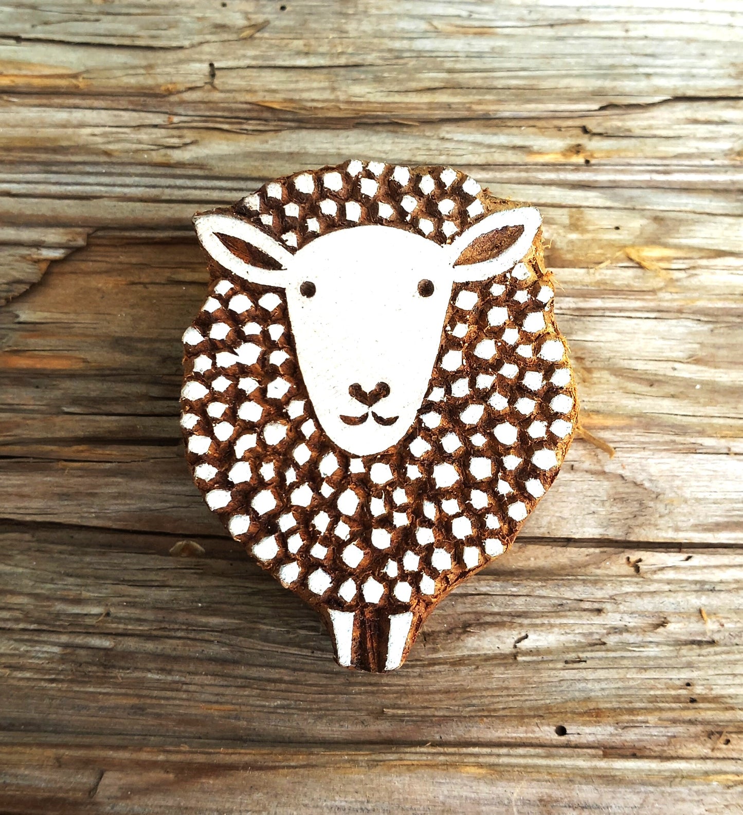 Textil-Druckstempel aus Holz - Schaf