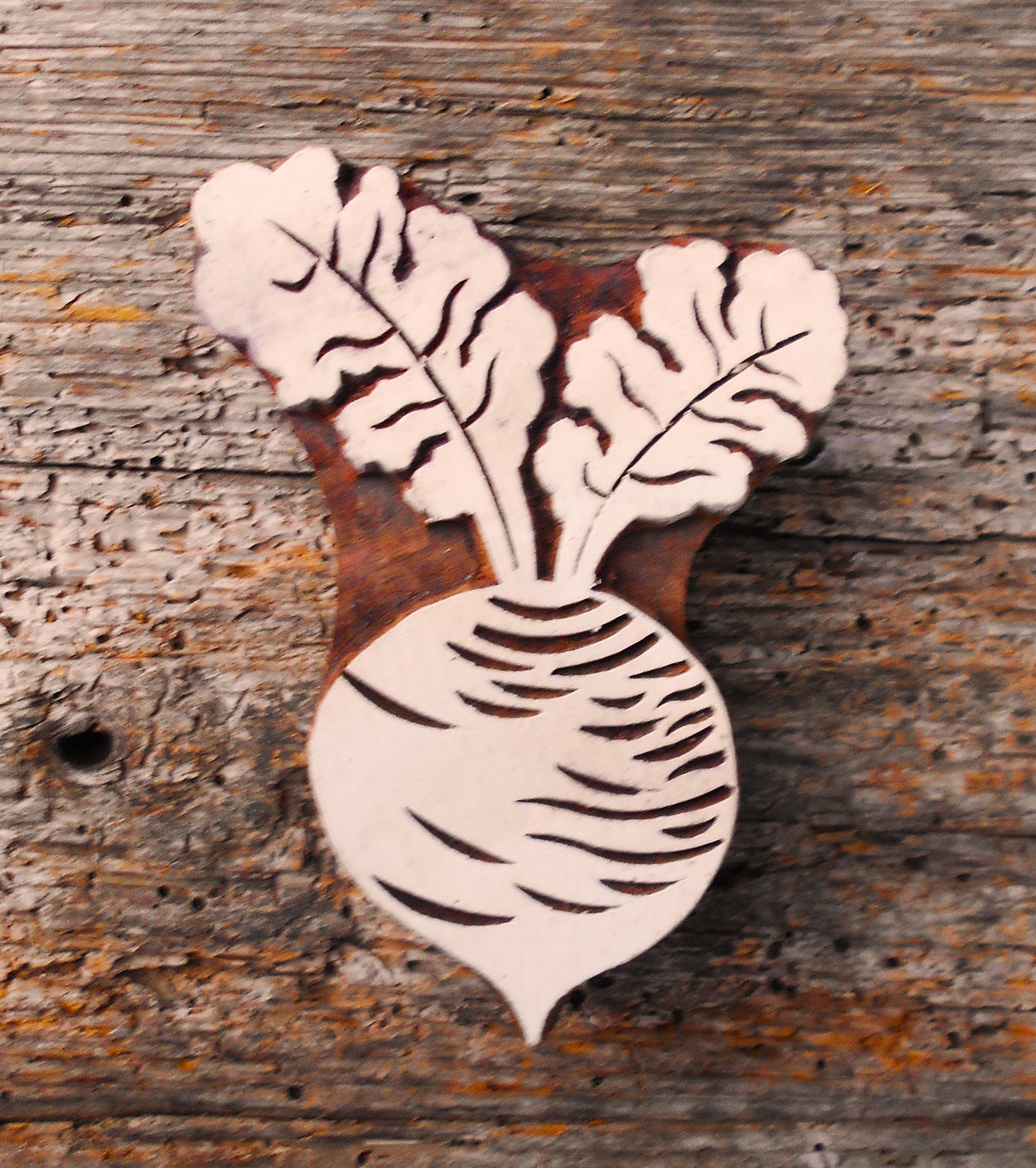 Stoffdruck Stempel, Holzdruckstempel, Motivstempel, Blaudruckstempel, Textildruck, Rote Beete, Rübe