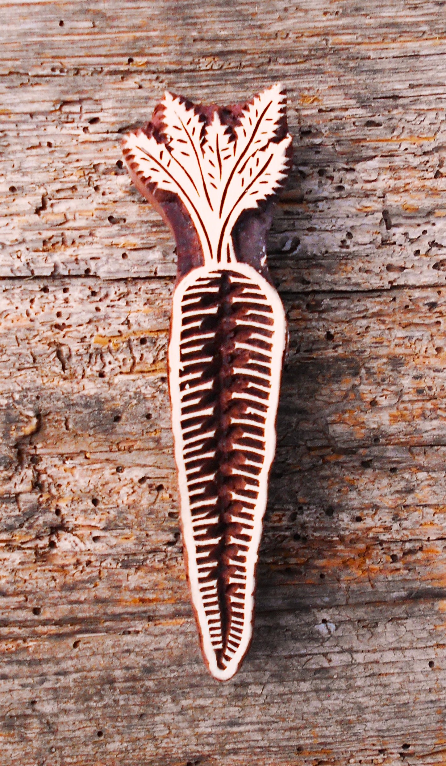 Stoffdruckstempel, Holzdruckstempel, Motivstempel, Blaudruckstempel, Textildruck, Karotte