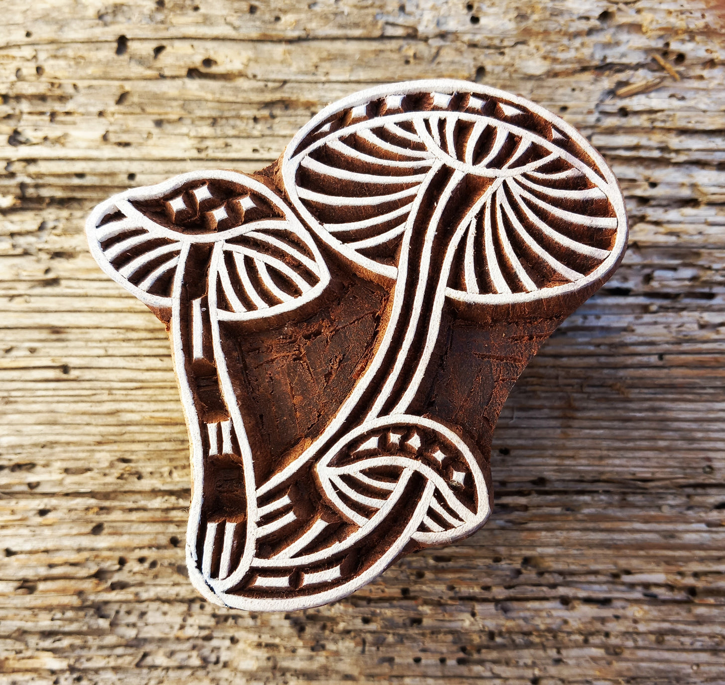 Stoffdruckstempel, Holzdruckstempel, Motivstempel, Blaudruckstempel, Pilze