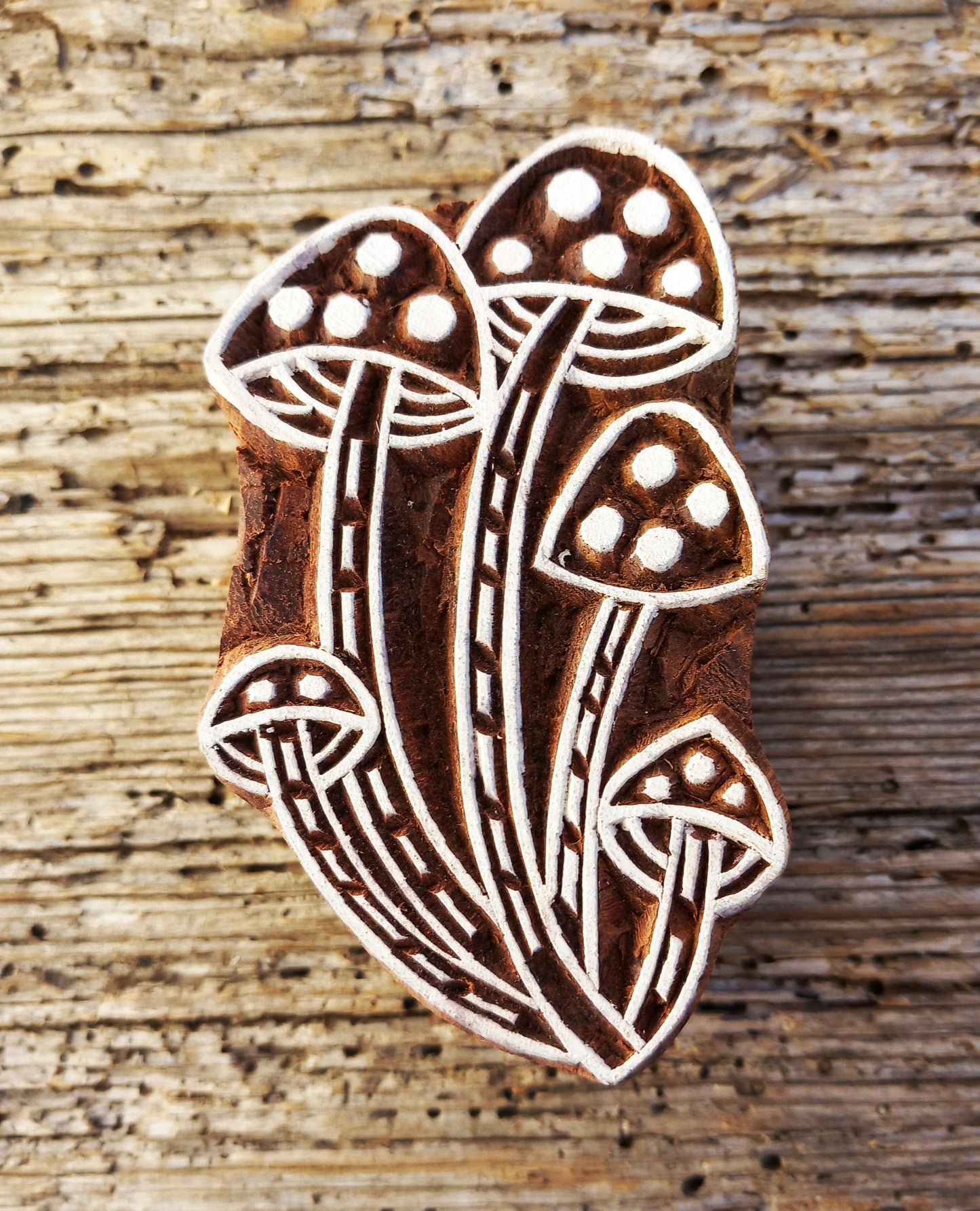 Stoffdruckstempel, Holzdruckstempel, Motivstempel, Blaudruckstempel, Pilze