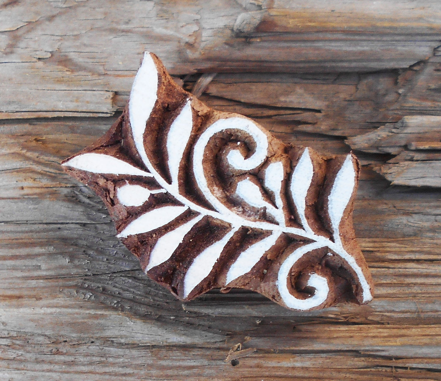 Stoffdruckstempel, Holzdruckstempel, Motivstempel, Blaudruckstempel, Blumenranke