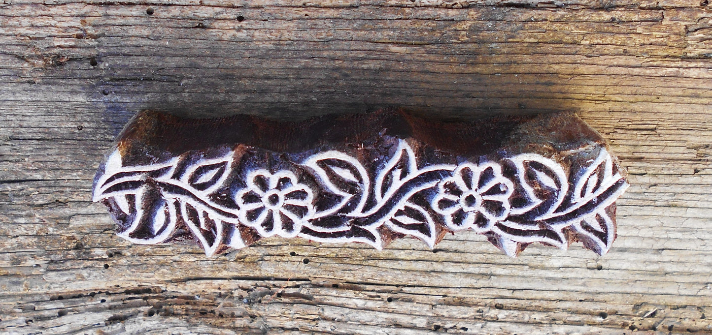 Bordürenstempel, Holzdruckstempel, Stoffdruckstempel, Textilstempel, Blaudruckstempel