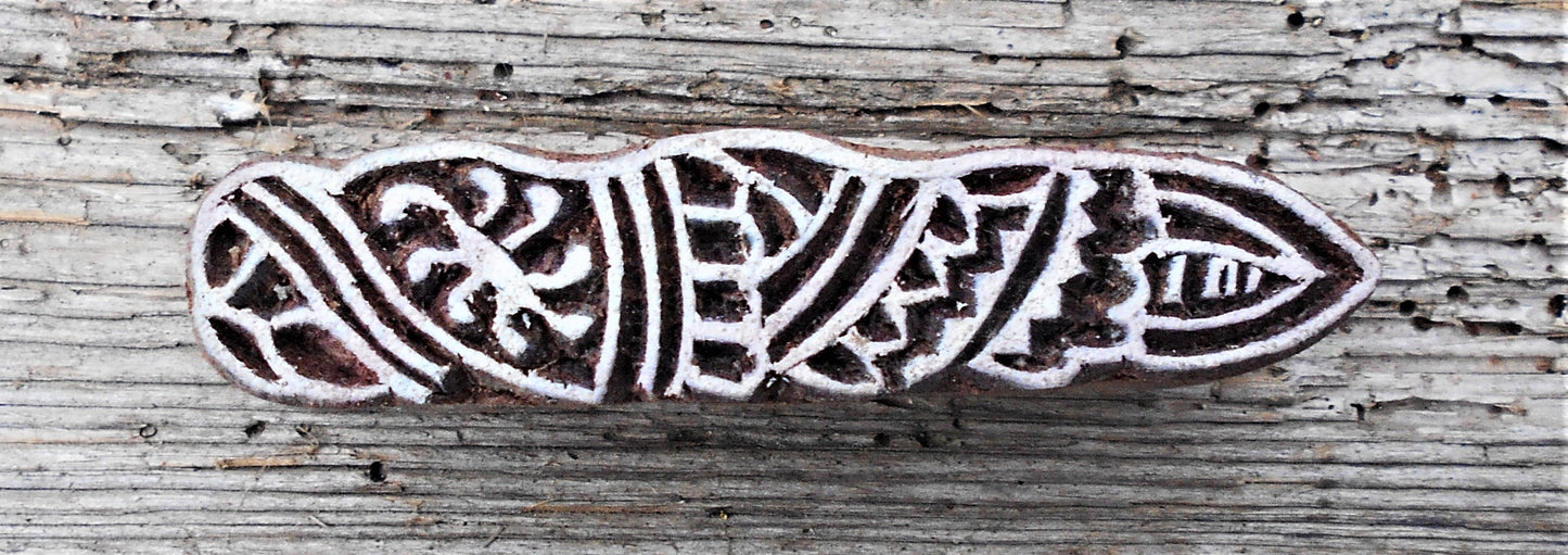 Bordürenstempel, Blaudruckstempel, Stoffdruckstempel, Textilstempel, Holzdruckstempel