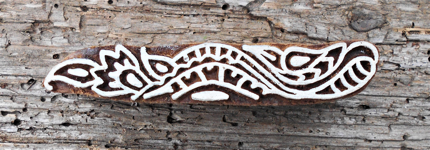 Bordürenstempel, Blaudruckstempel, Stoffdruckstempel, Textilstempel, Holzdruckstempel