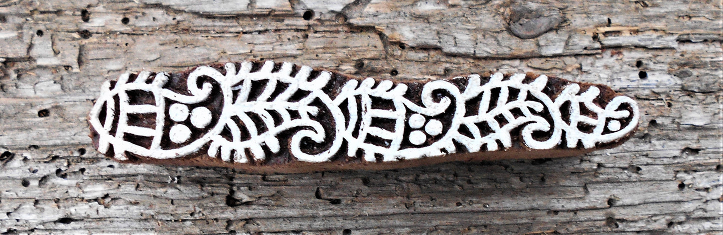 Bordürenstempel, Blaudruckstempel, Stoffdruckstempel, Textilstempel, Holzdruckstempel