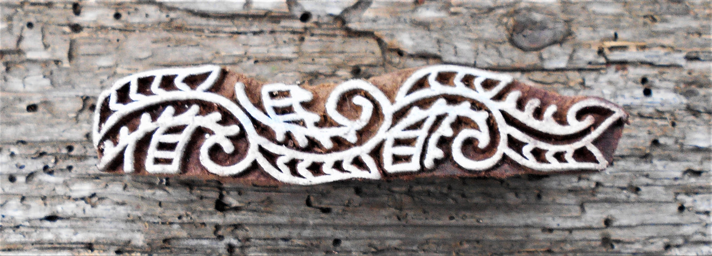 Bordürenstempel, Blaudruckstempel, Stoffdruckstempel, Textilstempel, Holzdruckstempel