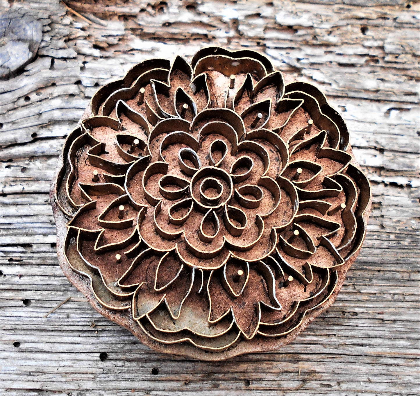 Metallstempel, Leinenstempel, Stoffdruckstempel, Mantra