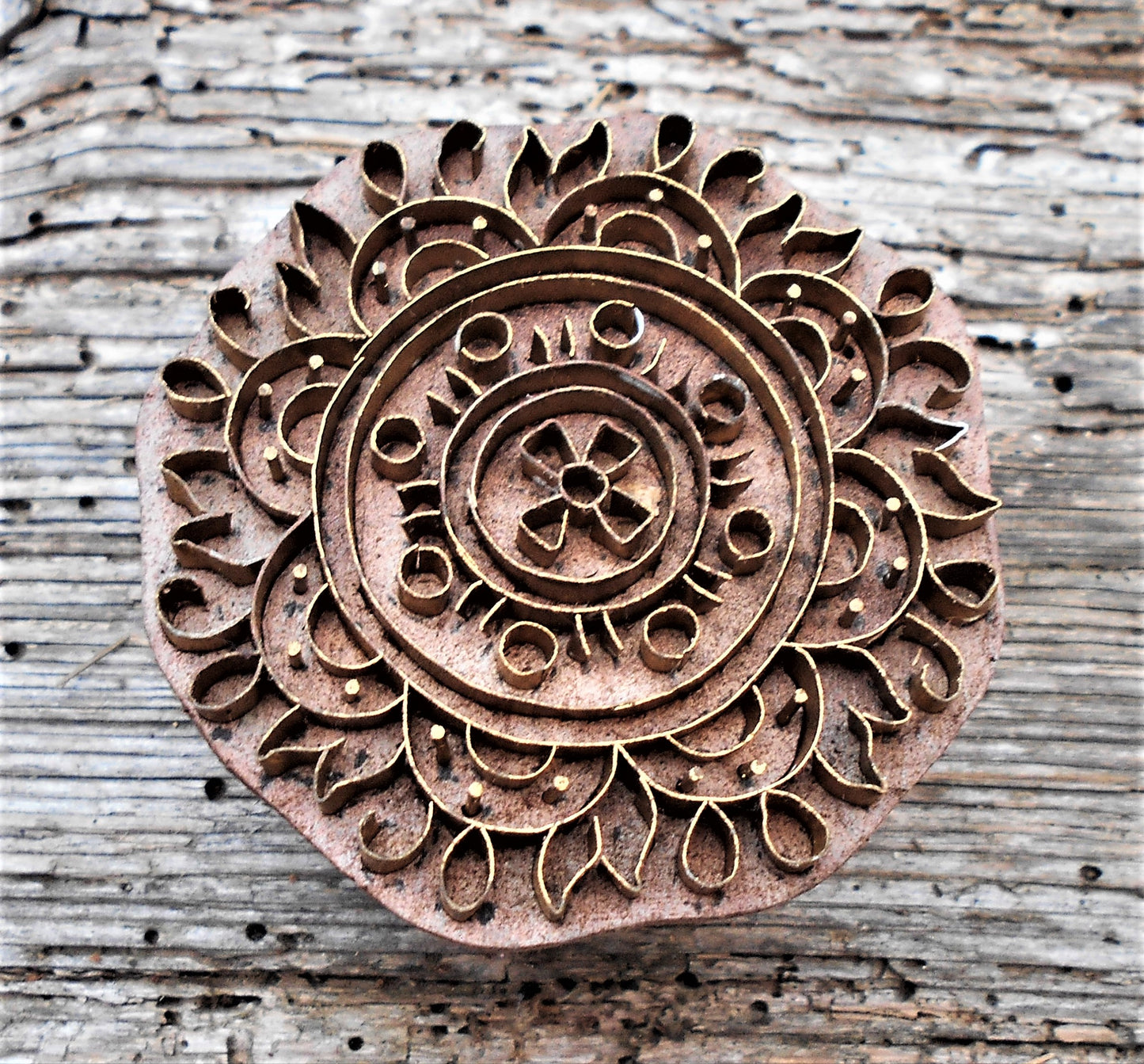 Metallstempel, Leinenstempel, Stoffdruckstempel, Mantra