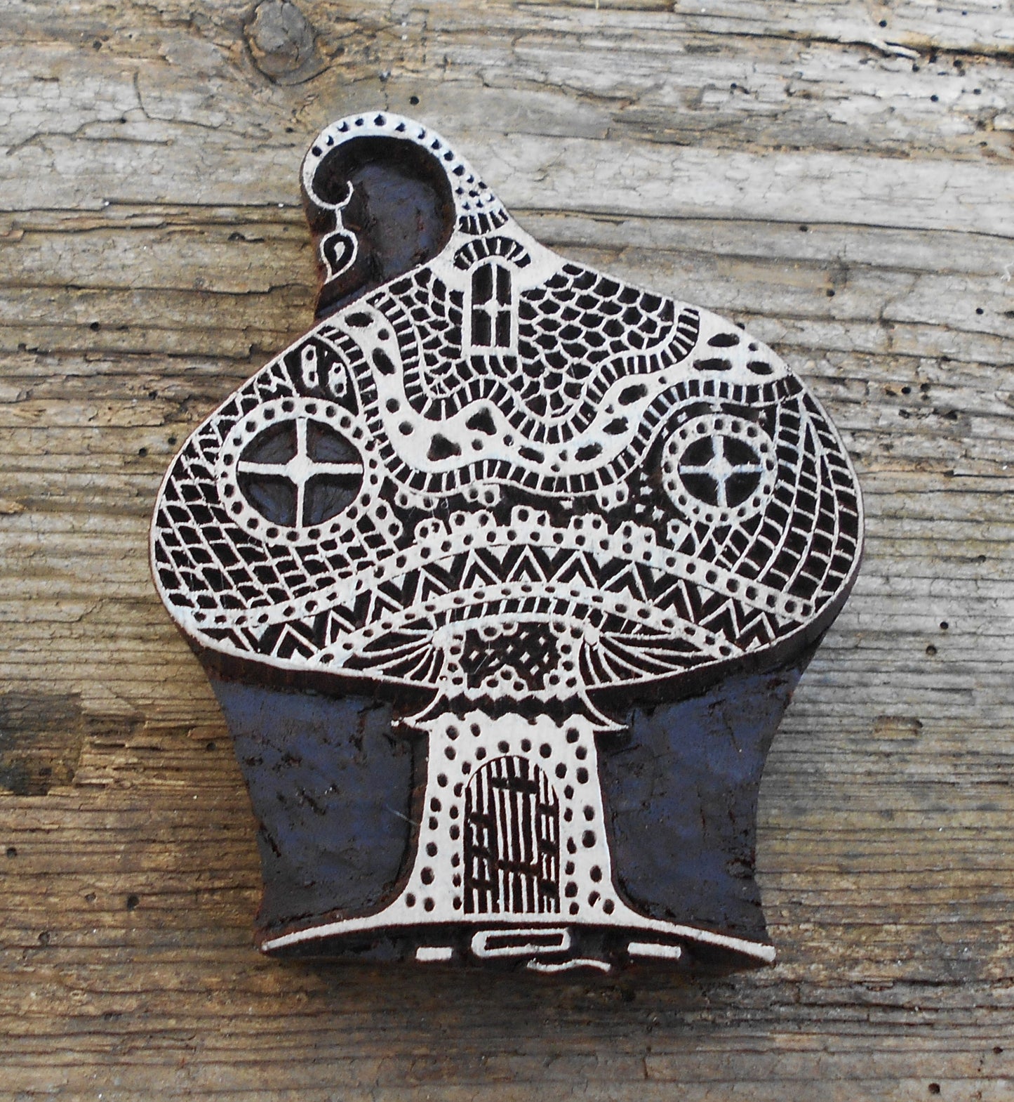 Motivstempel, Stoffdruckstempel, Holzdruckstempel, Textilstempel, Haus