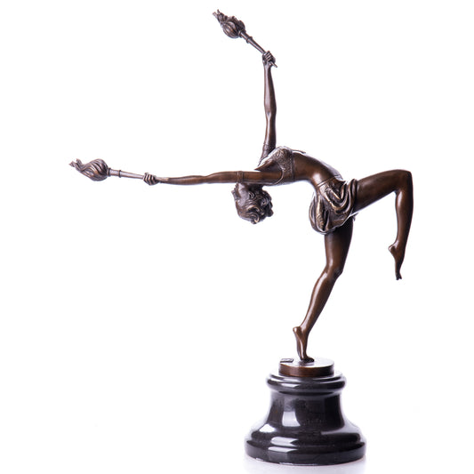 Bronzestatue  Fackel-Tänzerin