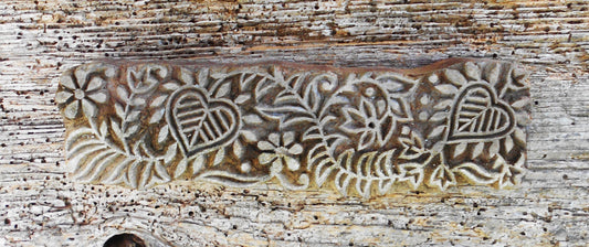 Bordürenstempel, Holzdruckstempel, Stoffdruckstempel, Textilstempel, Blaudruckstempel