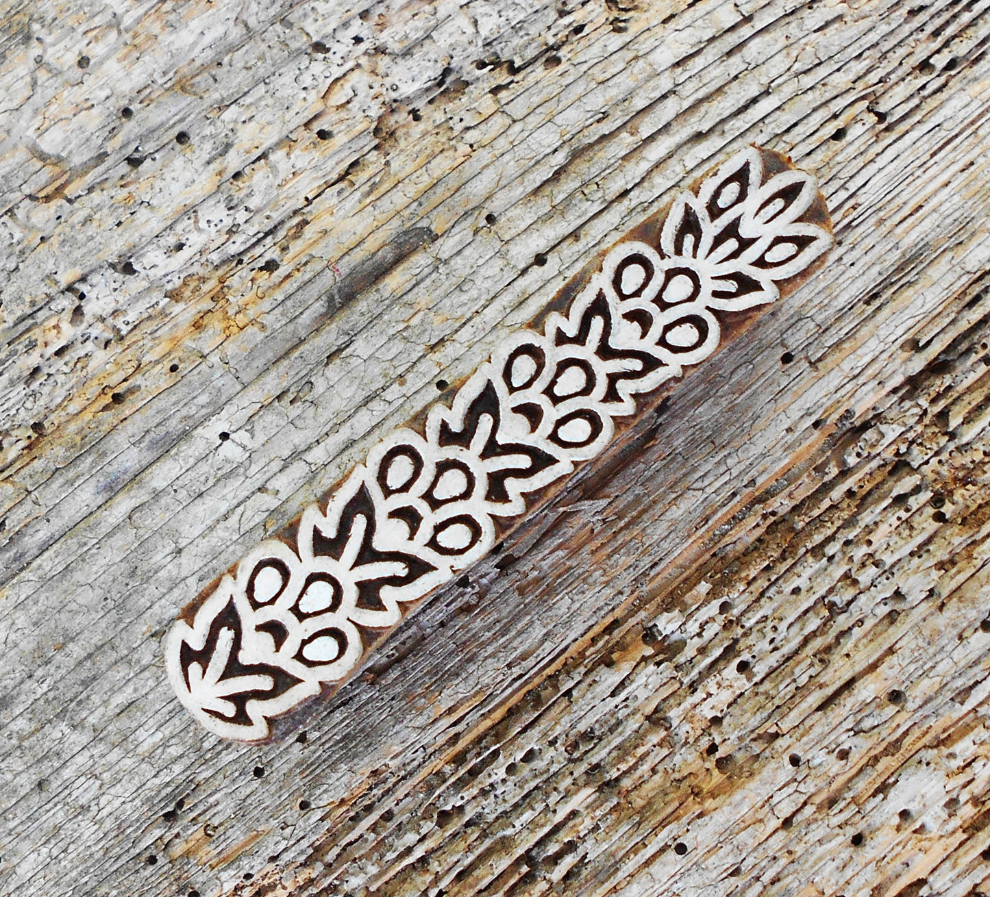 Bordürenstempel, Blaudruckstempel, Stoffdruckstempel, Textilstempel, Holzdruckstempel