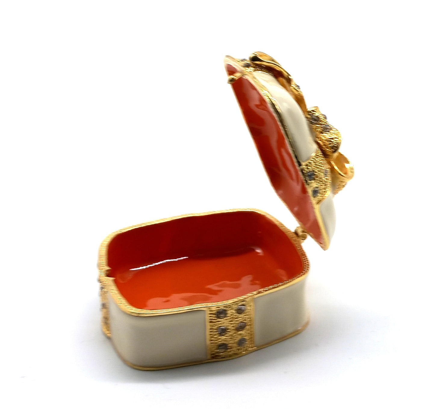 Schatulle im Fabergé Design in Form eines Geschenk-Päckchens