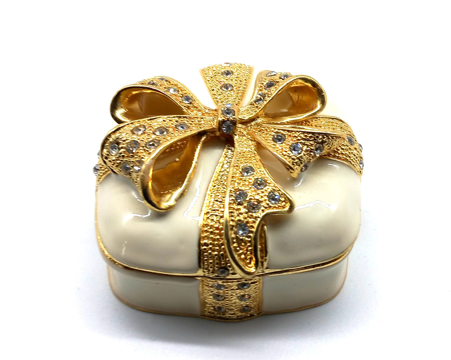 Schatulle im Fabergé Design in Form eines Geschenk-Päckchens