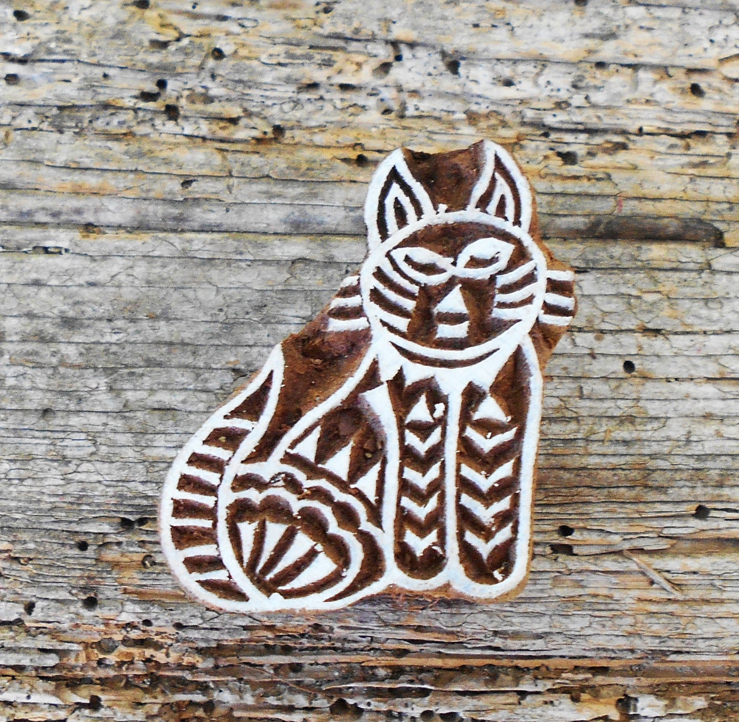 Tierstempel, Stoffdruckstempel, Holzdruckstempel, Katze