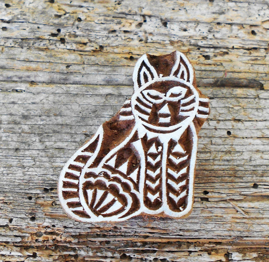 Tierstempel, Stoffdruckstempel, Holzdruckstempel, Katze