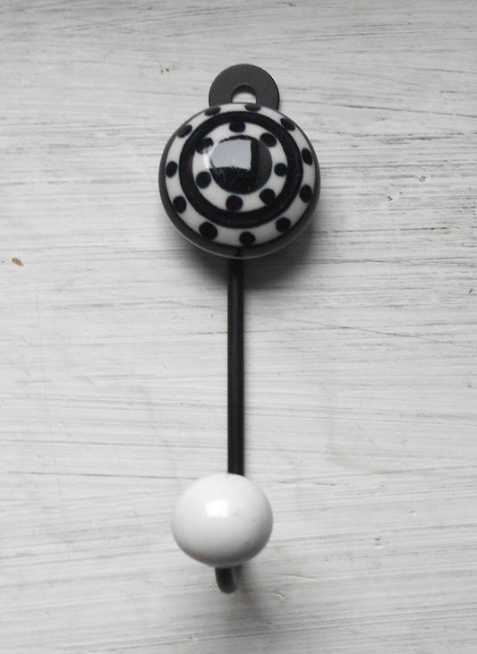 Keramikhaken, Garderobenhaken, Wandhaken, Kleiderhaken, klein, weiß