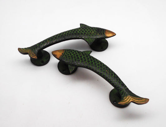Fisch-Griffe, Messing, Schubladengriffe, Ladengriffe, Kastengriffe, Messing