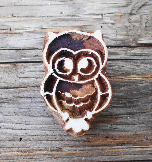Stoffdruckstempel, Holzdruckstempel, Motivstempel, Blaudruckstempel, Textildruck, Eule