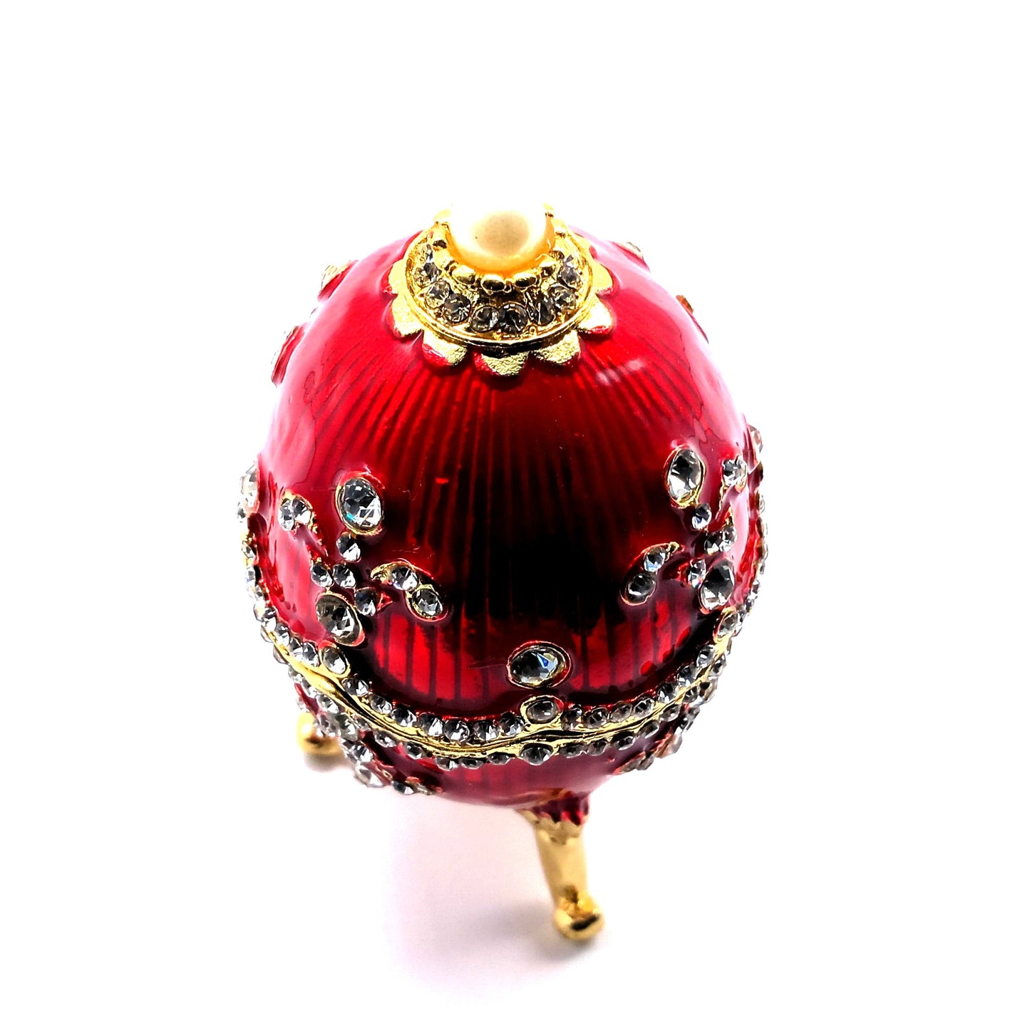 Rotes Fabergé Ei mit Perle, Schmuck-Osterei